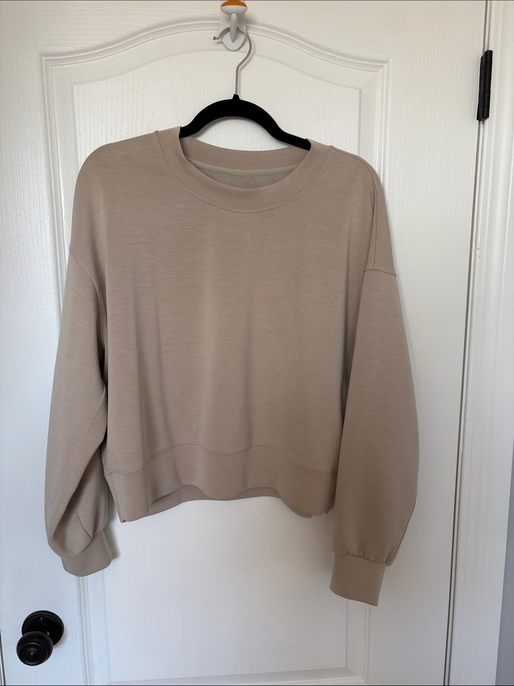 Beige Lululemon Softstream crew sweater